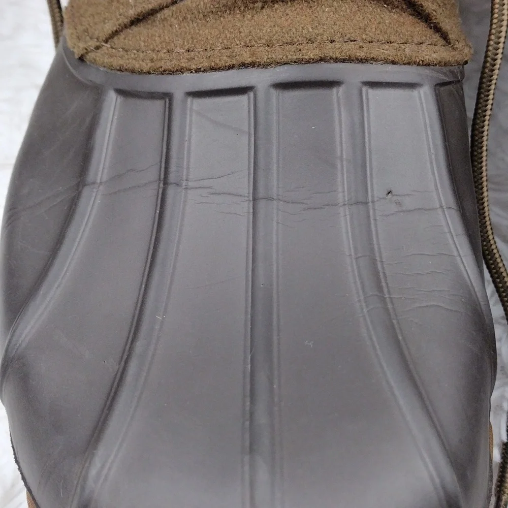 Sperry Top-Siders Avenue Olive Green Wool Blend Rubber Upper Lace Up Duck Boot